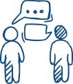 Illustration of two people having a conversation